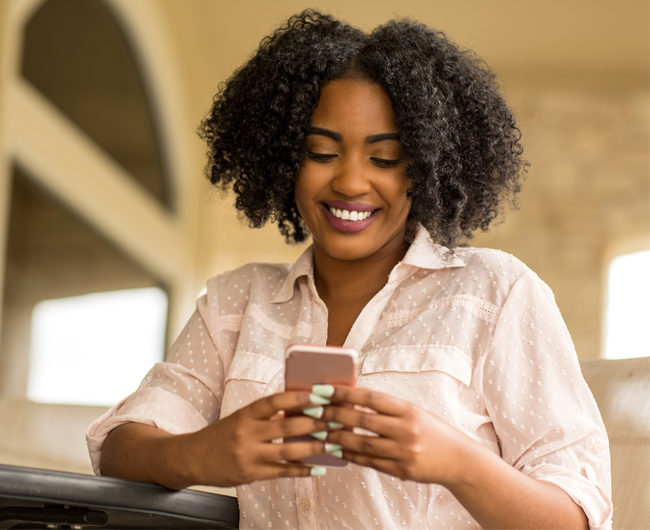 woman texting