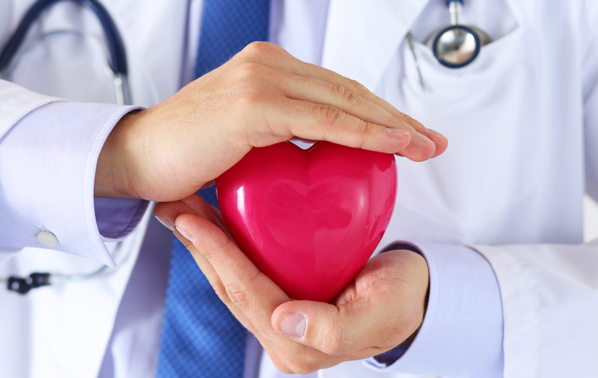 doctor holding a heart toy